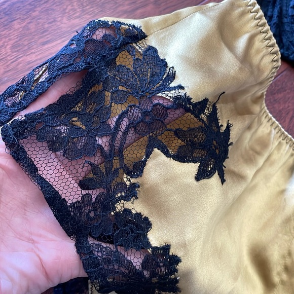 NWT Agent Provocateur Soirée Nayeli Gold Black Silk French Brief M - Picture 4 of 5